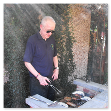 Stephen at the barbeque