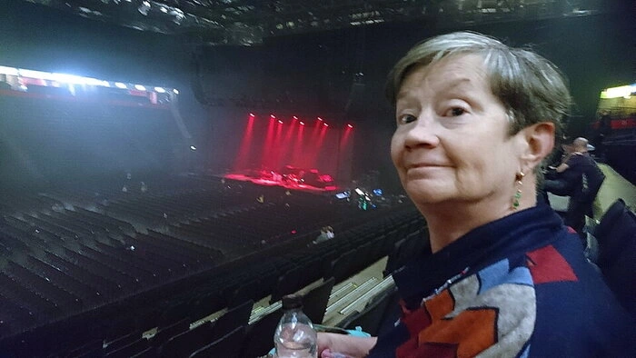 Denise (with green earrings) at the Steely Dan concert, Manchester 2019